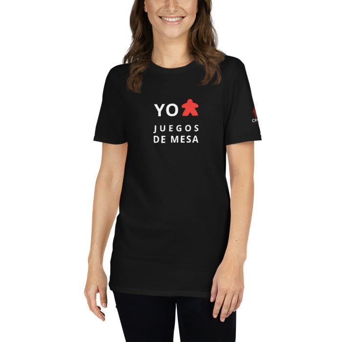 Camiseta Negra – Yo Meeple Juegos de Mesa – Unisex